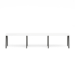 Poppin Series A - Single Desk For 3, 47 inch, Color White on Charcoal Legs | Space-Saving Design-1
