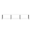 Poppin Series A - Single Desk For 3, 57 inch, Color White on Charcoal Legs | Office & Study Rooms-1