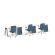 Poppin Series A - Single Desk For 3, 57 inch, Color White on Charcoal Legs | Office & Study Rooms-2