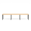 Poppin Series A - Single Desk For 3, 47 inch, Color Natural Oak on Charcoal Legs | Work & Study-1
