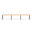 Poppin Series A - Single Desk For 3, 57 inch, Color Natural Oak on Charcoal Legs | Home Office & Small Spaces-1