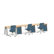 Poppin Series A - Single Desk For 3, 57 inch, Color Natural Oak on Charcoal Legs | Home Office & Small Spaces-2