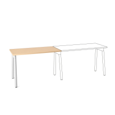 Poppin Series A - Single Desk Add On, 47 inch, Color Natural Oak on White Legs | Home Office & Small Spaces