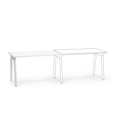 Poppin Series A - Single Desk Add On, 47 inch, Color White on White Legs | Home & Office Use