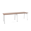 Poppin Series A - Single Desk Add On, 47 inch, Color Walnut on White Legs | Home Office & Remote Work-1