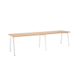 Poppin Series A - Single Desk Add On, 57 inch, Color Natural Oak on White Legs | Computer Workstation Desk-1