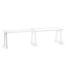 Poppin Series A - Single Desk Add On, 57 inch, Color White on White Legs | Multi-Purpose Workstation