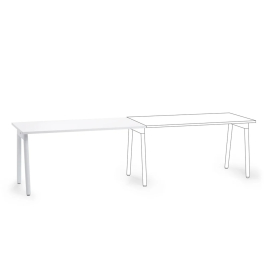 Poppin Series A - Single Desk Add On, 57 inch, Color White on White Legs | Multi-Purpose Workstation