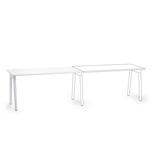 Poppin Series A - Single Desk Add On, 57 inch, Color White on White Legs | Multi-Purpose Workstation