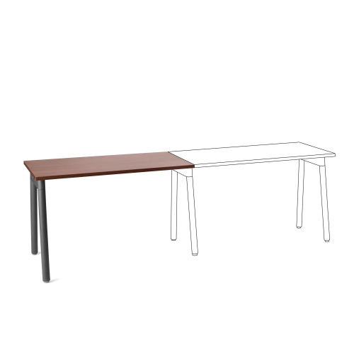 Poppin Series A - Single Desk Add On, 47 inch, Color Walnut on Charcoal Legs | Functional Work Surface