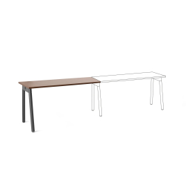 Poppin Series A - Single Desk Add On, 57 inch, Color Walnut on Charcoal Legs | Home Office Setup