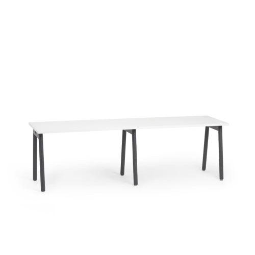 Poppin Series A - Single Desk Add On, 47 inch, Color White on Charcoal Legs | Space-Saving Design-1