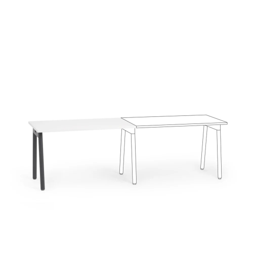 Poppin Series A - Single Desk Add On, 47 inch, Color White on Charcoal Legs | Space-Saving Design