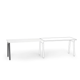 Poppin Series A - Single Desk Add On, 57 inch, Color White on Charcoal Legs | Office & Study Rooms