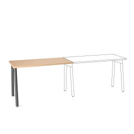 Poppin Series A - Single Desk Add On, 47 inch, Color Natural Oak on Charcoal Legs | Work & Study