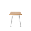 Poppin Series A - Single Desk, 47 inch, Color Natural Oak on White Legs | Home Office & Small Spaces-1