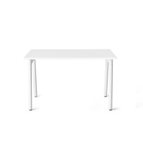 Poppin Series A - Single Desk, 47 inch, Color White on White Legs | Home & Office Use-1