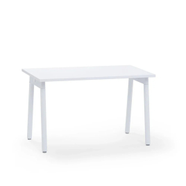 Poppin Series A - Single Desk, 47 inch, Color White on White Legs | Home & Office Use