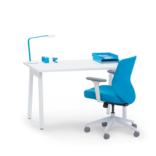 Poppin Series A - Single Desk, 47 inch, Color White on White Legs | Home & Office Use-3