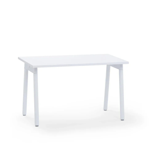 Poppin Series A - Single Desk, 47 inch, Color White on White Legs | Home & Office Use