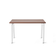 Poppin Series A - Single Desk, 47 inch, Color Walnut on White Legs | Home Office & Remote Work-1
