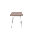 Poppin Series A - Single Desk, 47 inch, Color Walnut on White Legs | Home Office & Remote Work-2