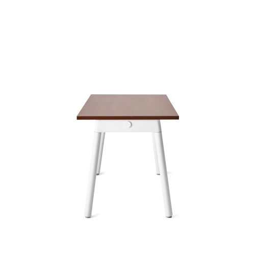 Poppin Series A - Single Desk, 47 inch, Color Walnut on White Legs | Home Office & Remote Work-2