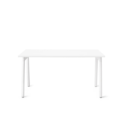 Poppin Series A - Single Desk, 57 inch, Color White on White Legs | Multi-Purpose Workstation-1