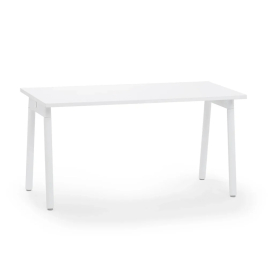 Poppin Series A - Single Desk, 57 inch, Color White on White Legs | Multi-Purpose Workstation