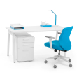 Poppin Series A - Single Desk, 57 inch, Color White on White Legs | Multi-Purpose Workstation-3