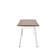 Poppin Series A - Single Desk, 57 inch, Color Walnut on White Legs | Computer Work Desk-1