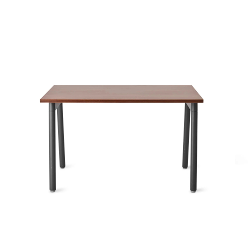 Poppin Series A - Single Desk, 47 inch, Color Walnut on Charcoal Legs | Functional Work Surface-1