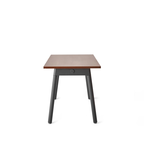 Poppin Series A - Single Desk, 47 inch, Color Walnut on Charcoal Legs | Functional Work Surface-2