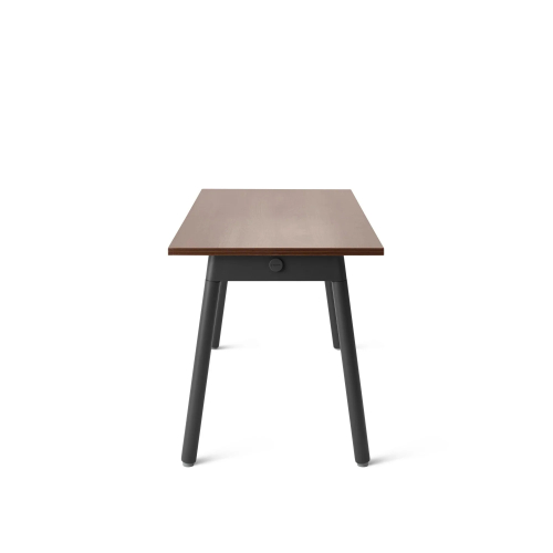 Poppin Series A - Single Desk, 57 inch, Color Walnut on Charcoal Legs | Home Office Setup-2