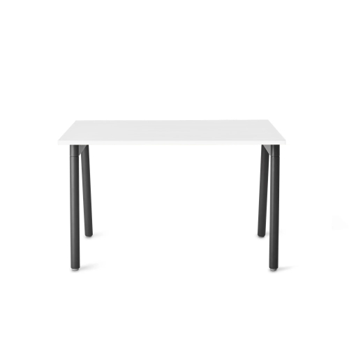 Poppin Series A - Single Desk, 47 inch, Color White on Charcoal Legs | Space-Saving Design-1