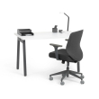 Poppin Series A - Single Desk, 47 inch, Color White on Charcoal Legs | Space-Saving Design-3