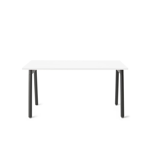 Poppin Series A - Single Desk, 57 inch, Color White on Charcoal Legs | Office & Study Rooms-1