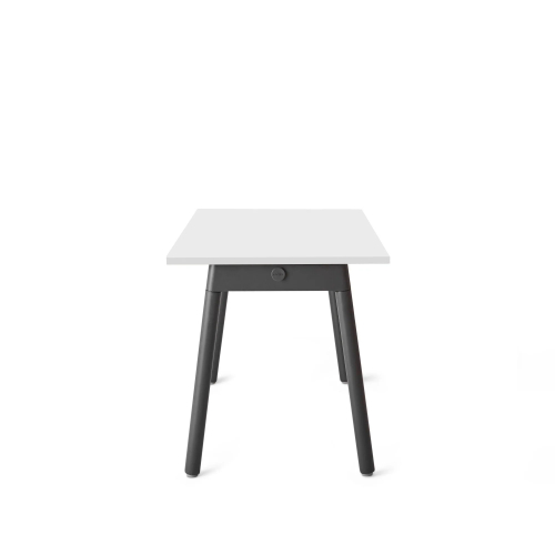Poppin Series A - Single Desk, 57 inch, Color White on Charcoal Legs | Office & Study Rooms-2