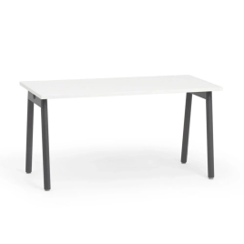 Poppin Series A - Single Desk, 57 inch, Color White on Charcoal Legs | Office & Study Rooms