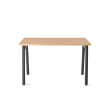 Poppin Series A - Single Desk, 47 inch, Color Natural Oak on Charcoal Legs | Work & Study-1