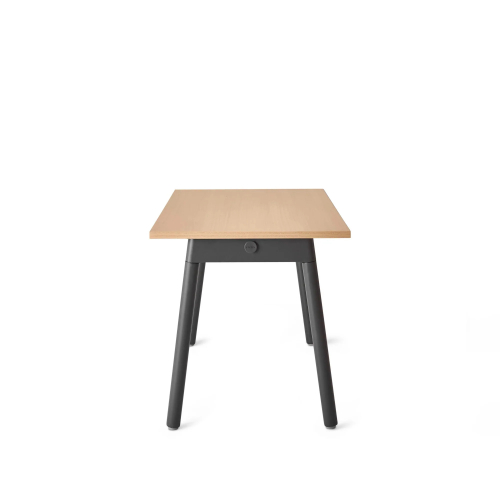 Poppin Series A - Single Desk, 47 inch, Color Natural Oak on Charcoal Legs | Work & Study-2