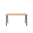 Poppin Series A - Single Desk, 57 inch, Color Natural Oak on Charcoal Legs | Home Office & Small Spaces-1