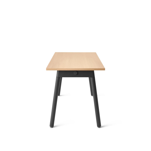 Poppin Series A - Single Desk, 57 inch, Color Natural Oak on Charcoal Legs | Home Office & Small Spaces-2