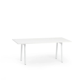 Poppin Series A - Conference Table 72 inch x 36 inch, Color White, White Frameand Legs | Management Offices