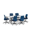 Poppin Series A - Conference Table 72 inch x 36 inch, Color White, Charcoal Frame and Legs | Corporate Workspaces-1