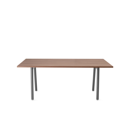 Poppin Series A - Conference Table 72 inch x 36 inch, Color Walnut, Charcoal Frame and Legs | Corporate Offices-1