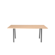 Poppin Series A - Conference Table 72 inch x 36 inch, Color Natural Oak, Charcoal Frame and Legs | Professional Use-1