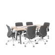 Poppin Series A - Conference Table 72 inch x 36 inch, Color Natural Oak, Charcoal Frame and Legs | Professional Use-3