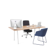 Poppin Series A - Executive Desk, Color Natural Oak on White Legs | Home Office & Small Spaces-3