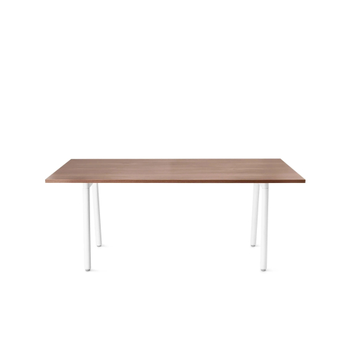 Poppin Series A - Executive Desk, Color Walnut on White Legs | Home Office & Remote Work-1